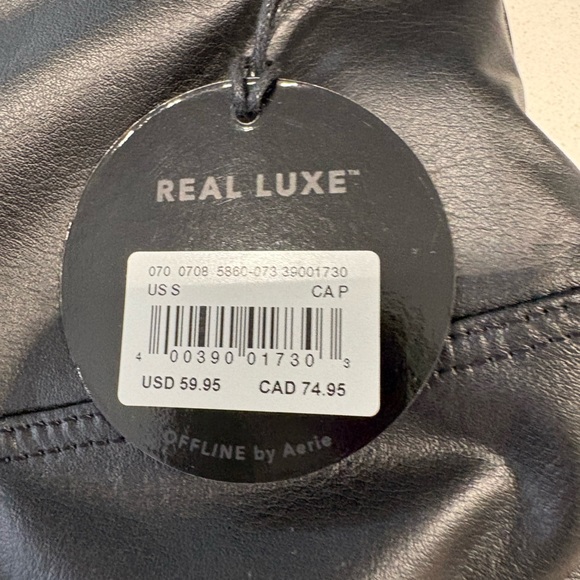 Offline By Aerie Real Luxe Faux Leather Leggings Size Small NWT - Picture 3 of 9